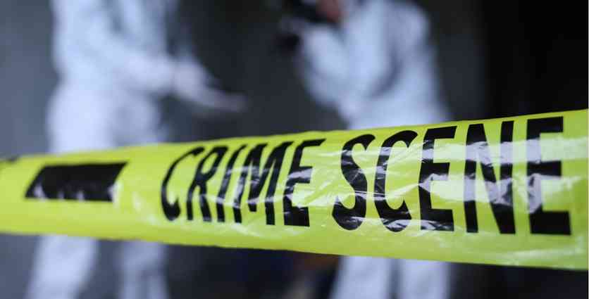 Close-up image of some 'crime scene' tape. 