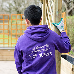 Student doing some volunteering work. 